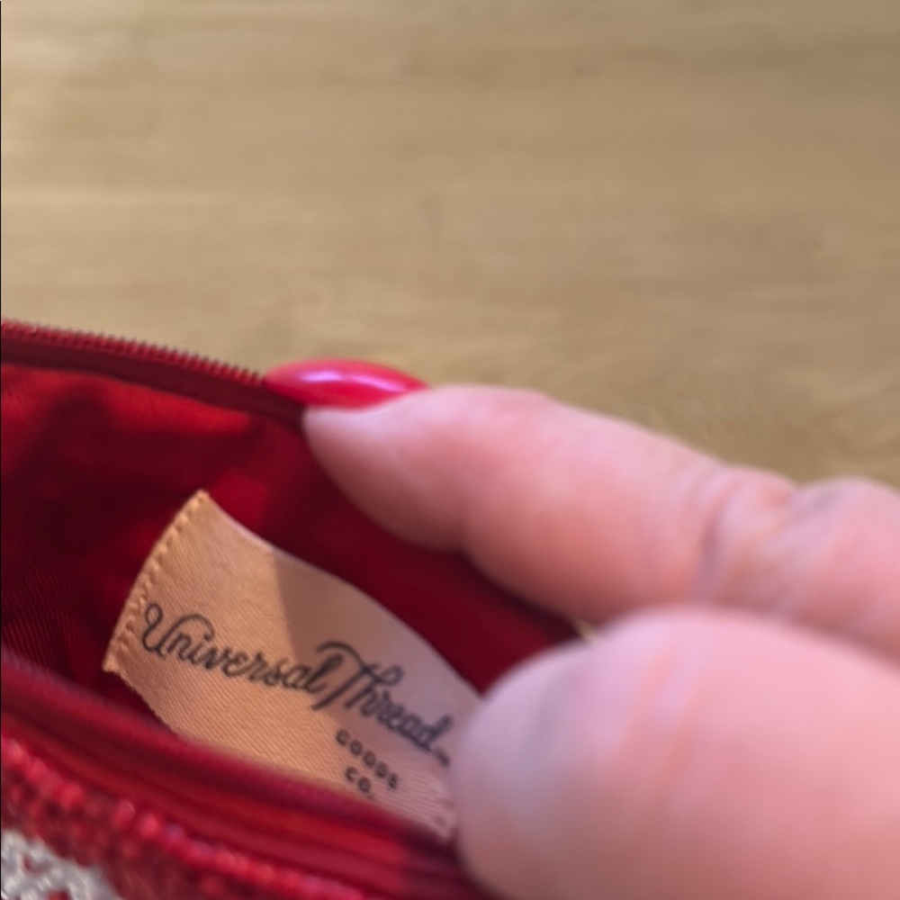 Universal Threads Red Beaded 'Game Day' Clutch - Picture 2 of 3